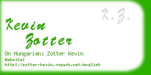 kevin zotter business card